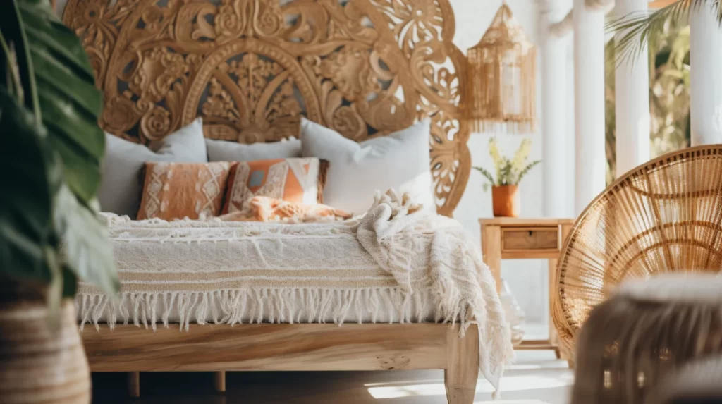 a stylish decoration of a villa bedroom