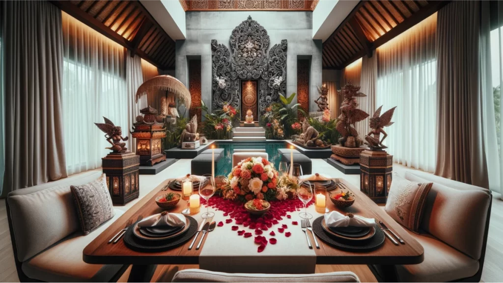 Illustration of Balinese dinner experience decoration
