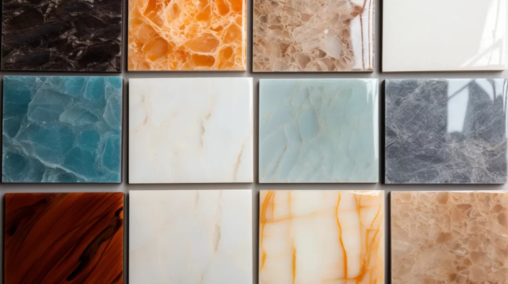 Texture samples of ceramic tile flooring