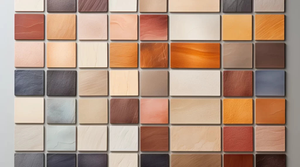 Texture samples of porcelain tile flooring